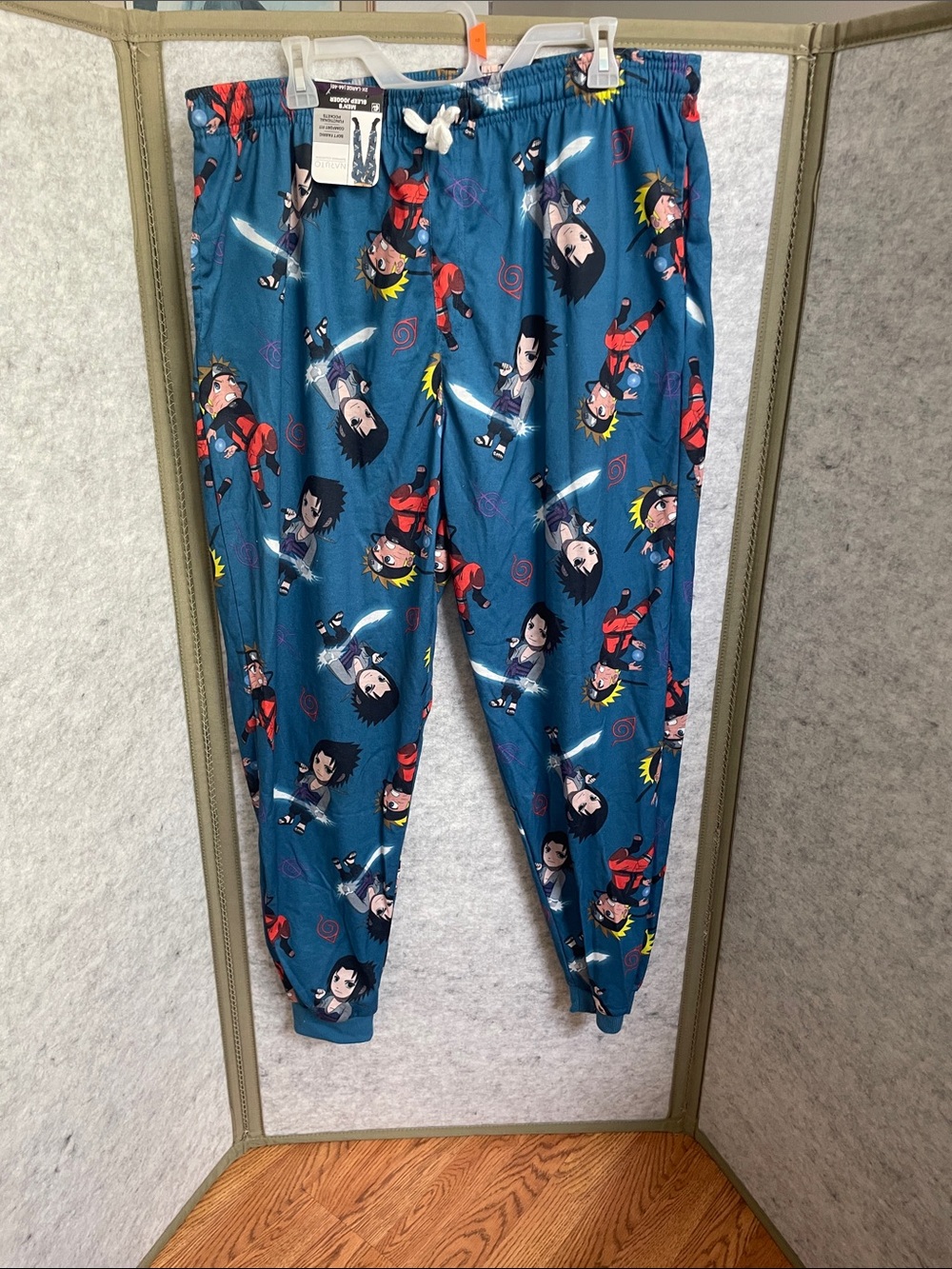 Blue Graphic Anime-Print Jogger Sweatpants for Men